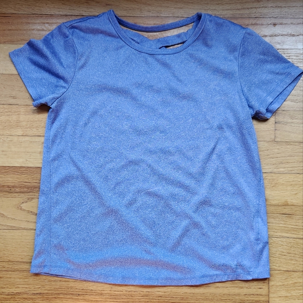 Blue criss cross athletic top